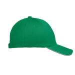 Baseball cap 6 panels 260g/m² Gruen, Seitenansicht