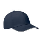 Baseball cap 6 panels 260g/m² Blau als Werbeartikel mit Logodruck