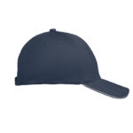 Baseball cap 6 panels 260g/m² Blau, Seitenansicht