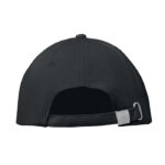 Baseball cap 6 panels 260g/m² Schwarz, Rückansicht