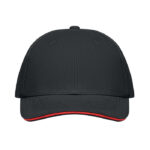 Baseball cap 6 panels 260g/m² Schwarz von oben