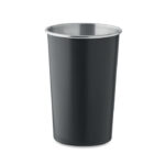 Becher recycelter Edelstahl Schwarz als Werbeartikel mit Logodruck