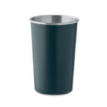 Becher recycelter Edelstahl Blau als Werbeartikel mit Logodruck