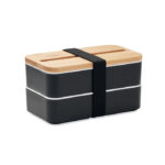 Lunchbox PP Schwarz als Werbeartikel mit Logodruck
