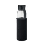Flasche recyceltes Glas 500 ml Schwarz als Werbeartikel mit Logodruck
