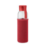 Flasche recyceltes Glas 500 ml Rot als Werbeartikel mit Logodruck