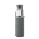Flasche recyceltes Glas 500 ml Grau als Werbeartikel mit Logodruck