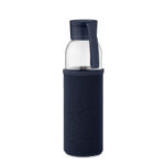 Flasche recyceltes Glas 500 ml Blau als Werbeartikel mit Logodruck