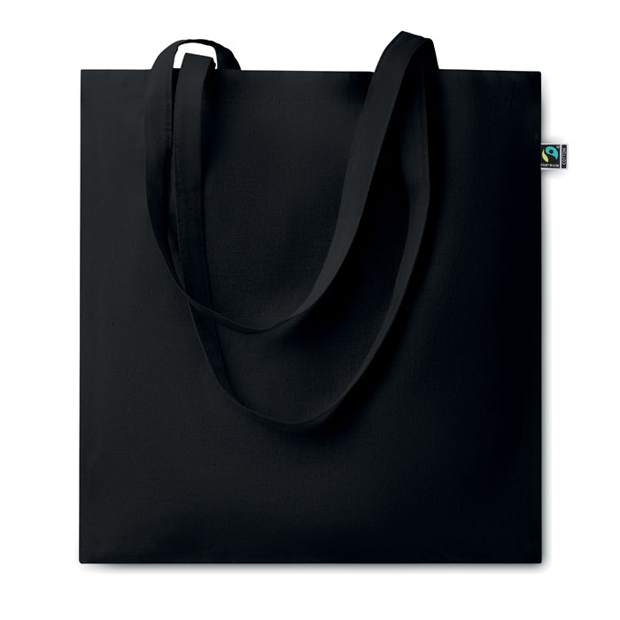 Einkaufstasche Fairtrade 140g Schwarz als Werbeartikel mit Logodruck