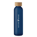 Glasflasche 500 ml Blau mit markiertem Druckbereich für Ihr Logo