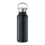 Doppelwandige Flasche 500 ml Schwarz als Werbeartikel mit Logodruck