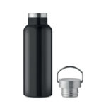 Doppelwandige Flasche 500 ml Schwarz von oben