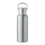 Doppelwandige Flasche 500 ml Silber als Werbeartikel mit Logodruck
