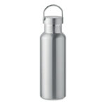 Doppelwandige Flasche 500 ml Silber, Seitenansicht