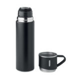 Flasche und Becher-Set 2tlg. Schwarz, geöffnet dargestellt