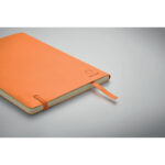 DIN A5 Notizbuch recycelt Orange, Detailaufnahme des Materials