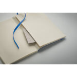 DIN A5 Notizbuch recycelt Blau, Detailaufnahme des Materials