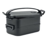 Lunchbox PP Schwarz, geöffnet dargestellt