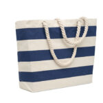 Strandtasche Baumwolle 220 g Blau als Werbeartikel mit Logodruck