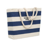 Strandtasche Baumwolle 220 g Blau mit markiertem Druckbereich für Ihr Logo