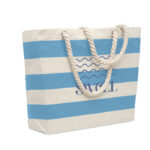 Strandtasche Baumwolle 220 g Blau mit markiertem Druckbereich für Ihr Logo