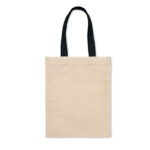 Kleine Tasche Baumwolle 140 g Schwarz, geöffnet dargestellt