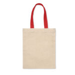 Kleine Tasche Baumwolle 140 g Rot, geöffnet dargestellt