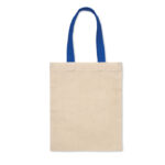Kleine Tasche Baumwolle 140 g Blau, geöffnet dargestellt