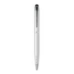 Drehkugelschreiber mit Stylus Silber, Rückansicht