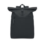 Rolltop-Rucksack 600D Schwarz als Werbeartikel mit Logodruck