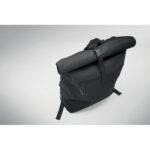 Rolltop-Rucksack 600D Schwarz, Detailaufnahme des Materials