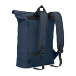 Rolltop-Rucksack 600D Blau, Rückansicht