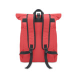 Rolltop-Rucksack 600D Rot, geöffnet dargestellt