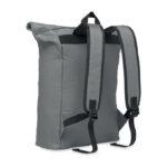 Rolltop-Rucksack 600D Grau, Rückansicht