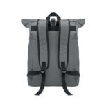 Rolltop-Rucksack 600D Grau, geöffnet dargestellt