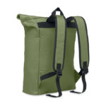 Rolltop-Rucksack 600D Gruen, Rückansicht