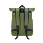Rolltop-Rucksack 600D Gruen, geöffnet dargestellt