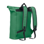 Rolltop-Rucksack 600D Gruen, Rückansicht