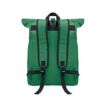 Rolltop-Rucksack 600D Gruen, geöffnet dargestellt
