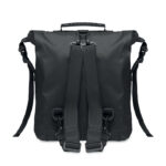 Rolltop-Tasche RPET Schwarz, geöffnet dargestellt