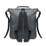 Rolltop-Tasche RPET Grau, geöffnet dargestellt