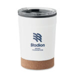 Doppelwandiger Becher 300ml Weiß mit markiertem Druckbereich für Ihr Logo