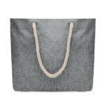 Strandtasche 220g/m² Schwarz, geöffnet dargestellt