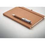 Set mit Notizbuch Braun, Detailaufnahme des Materials