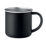 Becher recycelter Edelstahl Schwarz als Werbeartikel mit Logodruck