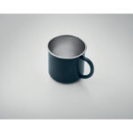 Becher recycelter Edelstahl Blau, Detailaufnahme des Materials
