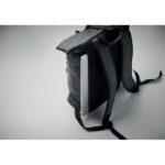 15" Rolltop-Rucksack PU Schwarz, Detailaufnahme des Materials