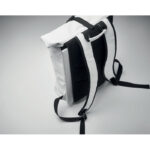 15" Rolltop-Rucksack PU Weiß, Detailaufnahme des Materials