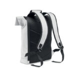 15" Rolltop-Rucksack PU Weiß, Seitenansicht