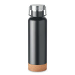 Doppelwandige Flasche 500ml Schwarz als Werbeartikel mit Logodruck